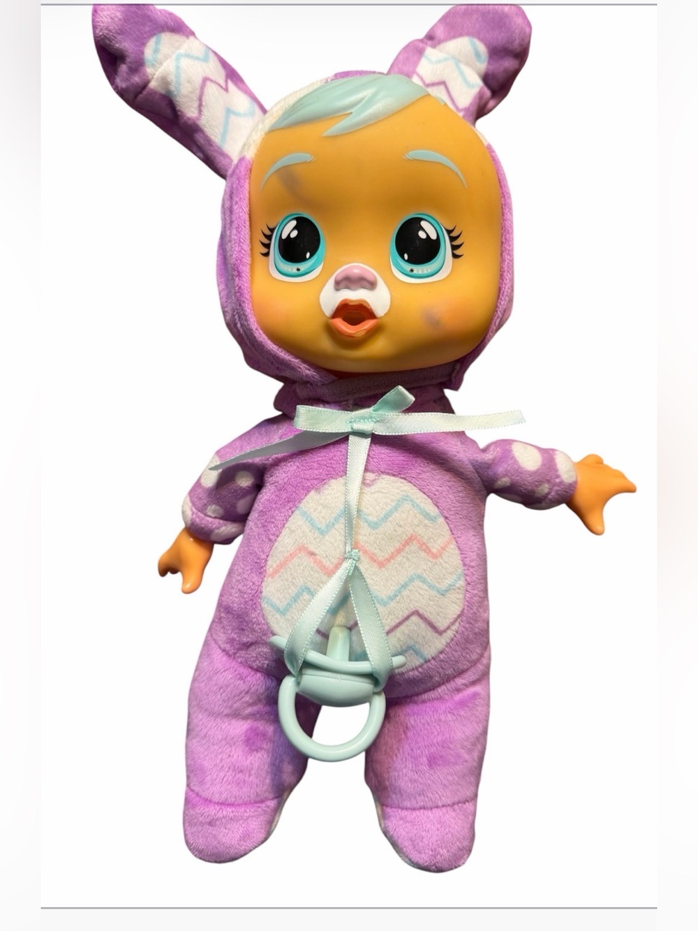 Cry Babies mini cuddles Bunny 9” doll With pacifier